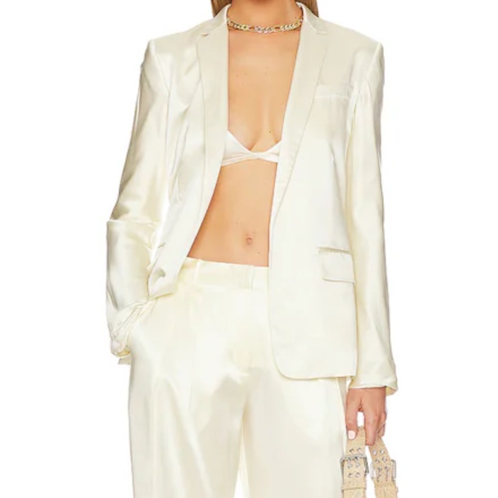 BRAND NEW W TAGS LOVESHACKFANCY SILK BLAZER